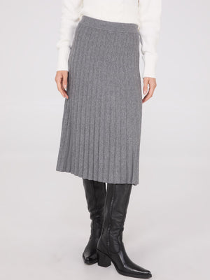 Jupe midi plissée en tricot Grey