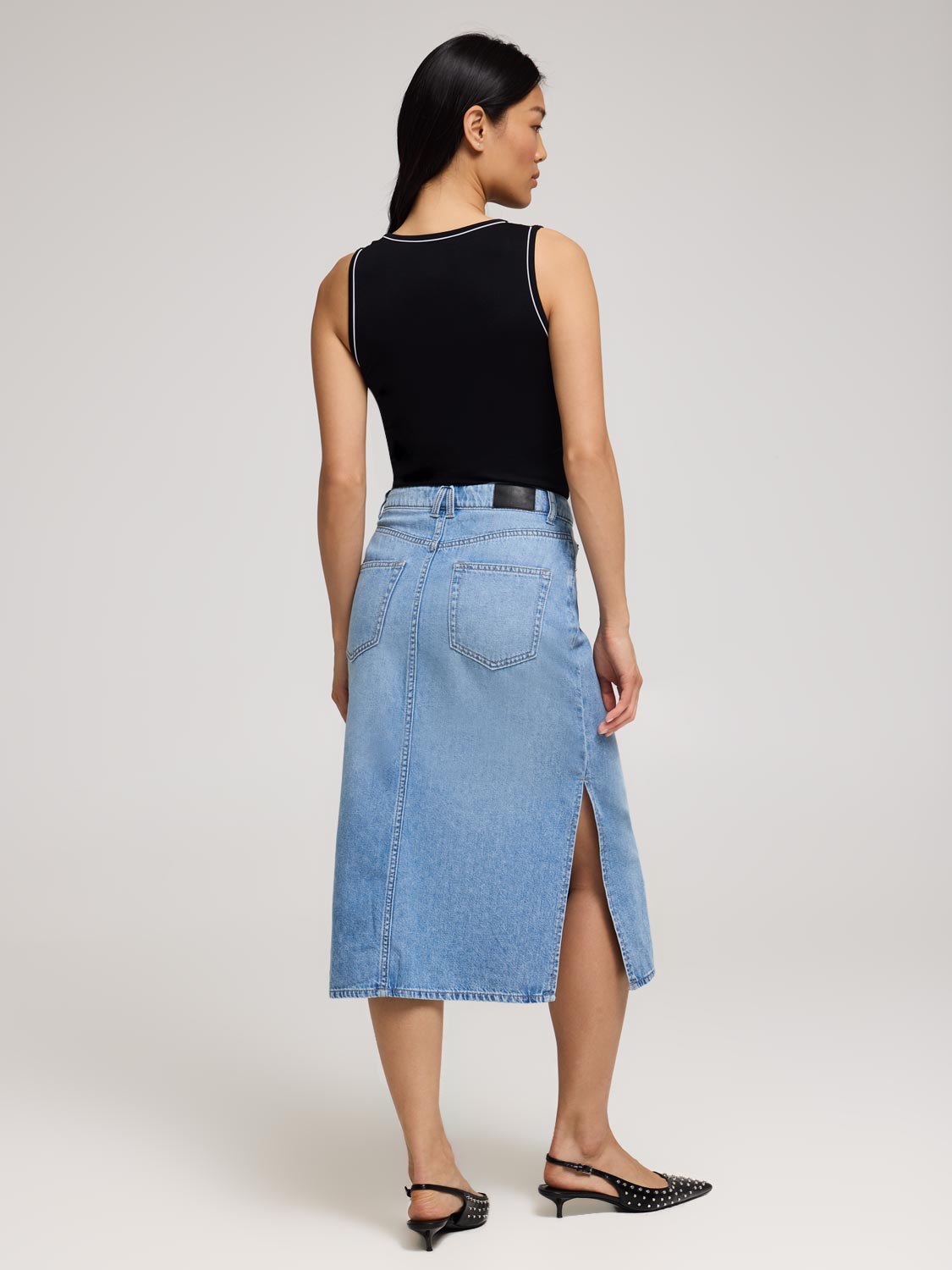 Long Cotton Denim Skirt – Suzy Shier