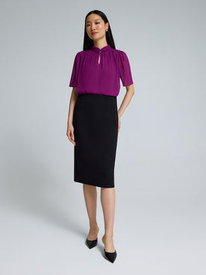 Pencil Skirt With Corset Waist Black