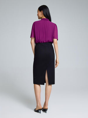 Pencil Skirt With Corset Waist Black