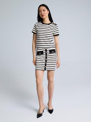 Striped Mini Skirt Black