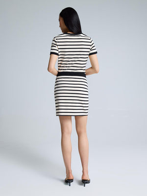 Striped Mini Skirt Black