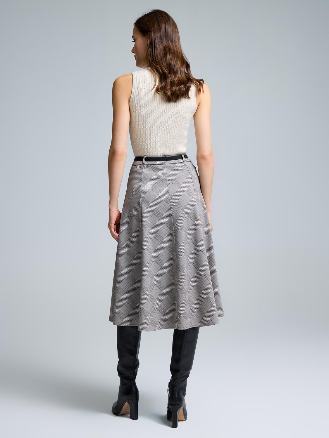 Belted Plaid Maxi Skirt – Suzy Shier