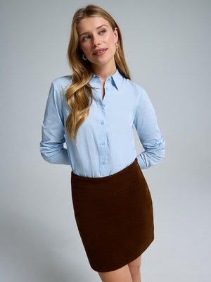 Corduroy A-Line Mini Skirt Amber Brown