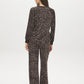 Coffee Bean Animal Print Velour PJ Set - Woman Wearing Cozy Loungewear - Suzy Shier