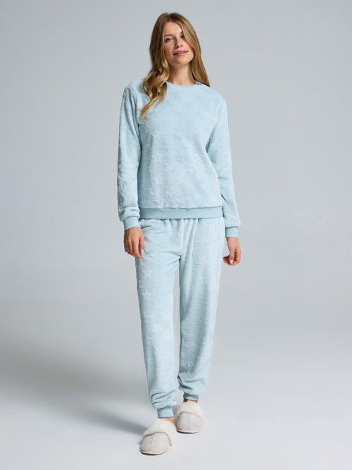 Ensemble pyjama en peluche à imprimé étoilé