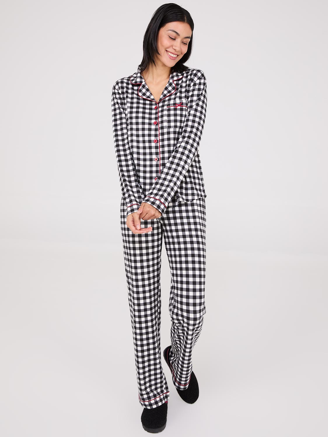 Checkered pajama set sale