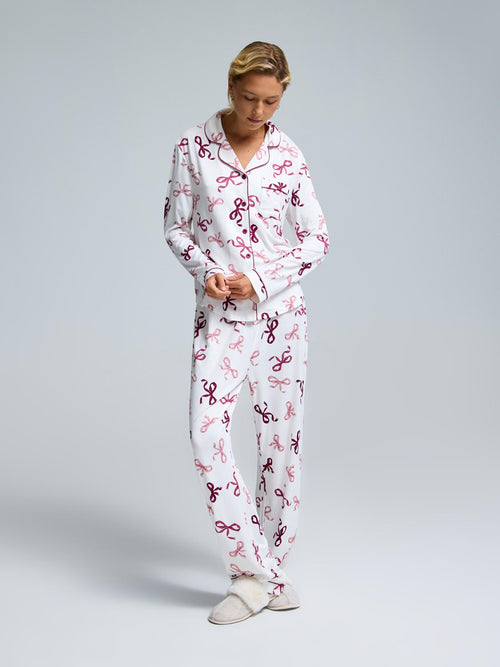 Ensemble pyjama boutonné à imprimé de boucles