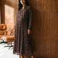 Black Bean Snake Print Chiffon Dress - Woman Wearing Pleated Skirt Dress - Suzy Shier