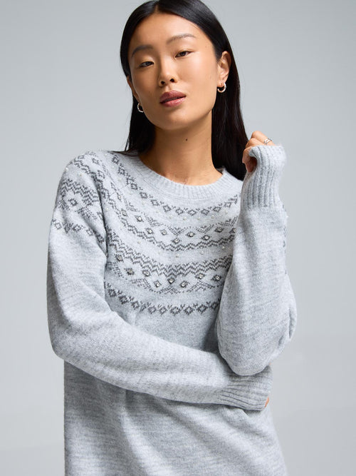 Fair Isle Mini Sweater Dress