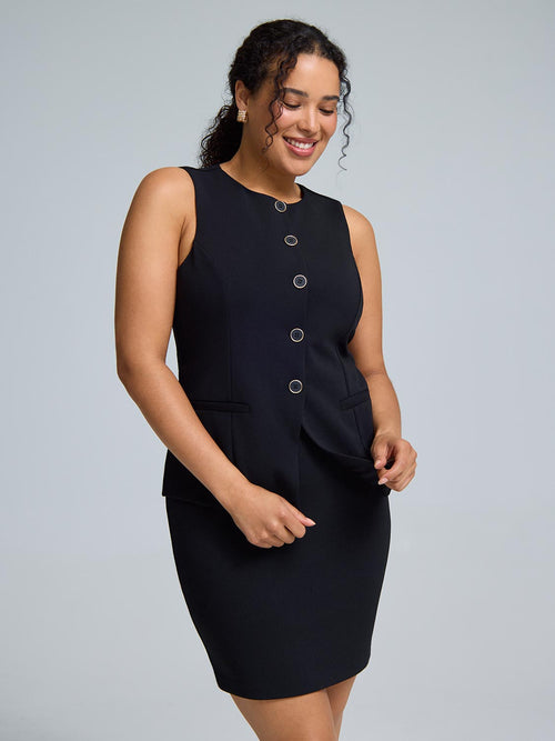 2-Fer Vest Sheath Dress