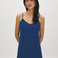 Set Sail Flowy Slip Dress with Adjustable Straps - Woman Wearing V-Neck Midi Dress - Suzy Shier