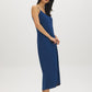 Set Sail Flowy Slip Dress with Adjustable Straps - Woman Wearing V-Neck Midi Dress - Suzy Shier