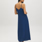 Set Sail Flowy Slip Dress with Adjustable Straps - Woman Wearing V-Neck Midi Dress - Suzy Shier