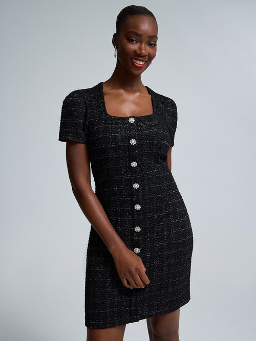 Metallic Boucle Mini Dress