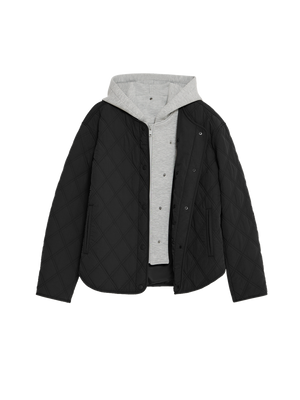 Veste matelassée à capuche amovible Black