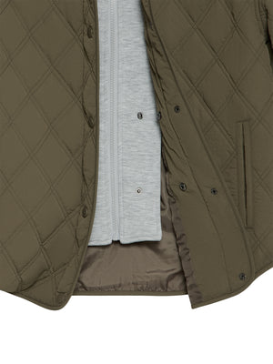 Hooded Quilted Jacket Dk Green