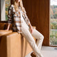 Khaki Plaid Shacket with Front Pockets - Woman Wearing Relaxed Fit Layering Piece - Suzy Shier