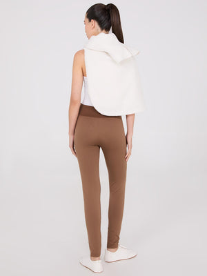 Leggings sans couture avec cordon de serrage à la taille Med Brown