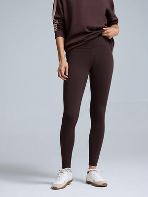 High-Rise Basic Leggings Brown