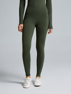 High-Rise Basic Leggings Dk Green