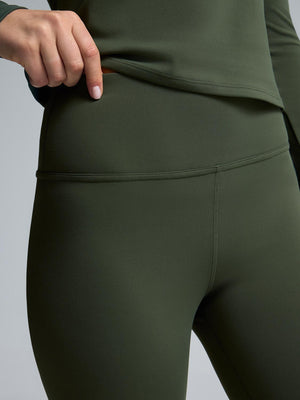 High-Rise Basic Leggings Dk Green