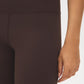Brown Brushed Knit Leggings with Wide Waistband - Woman Wearing Stretchy Knit Leggings - Suzy Shier