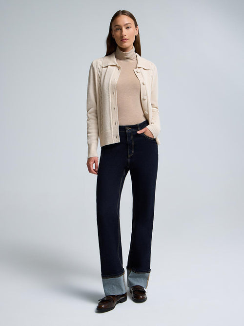 Detachable Faux Fur Collar Cardigan