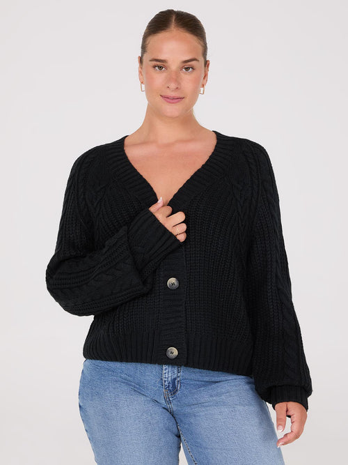 V-Neck Multi Cable Cardigan