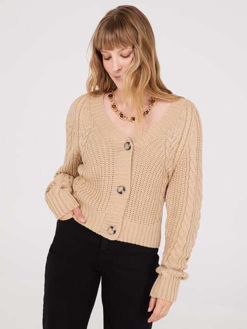 V-Neck Multi Cable Cardigan