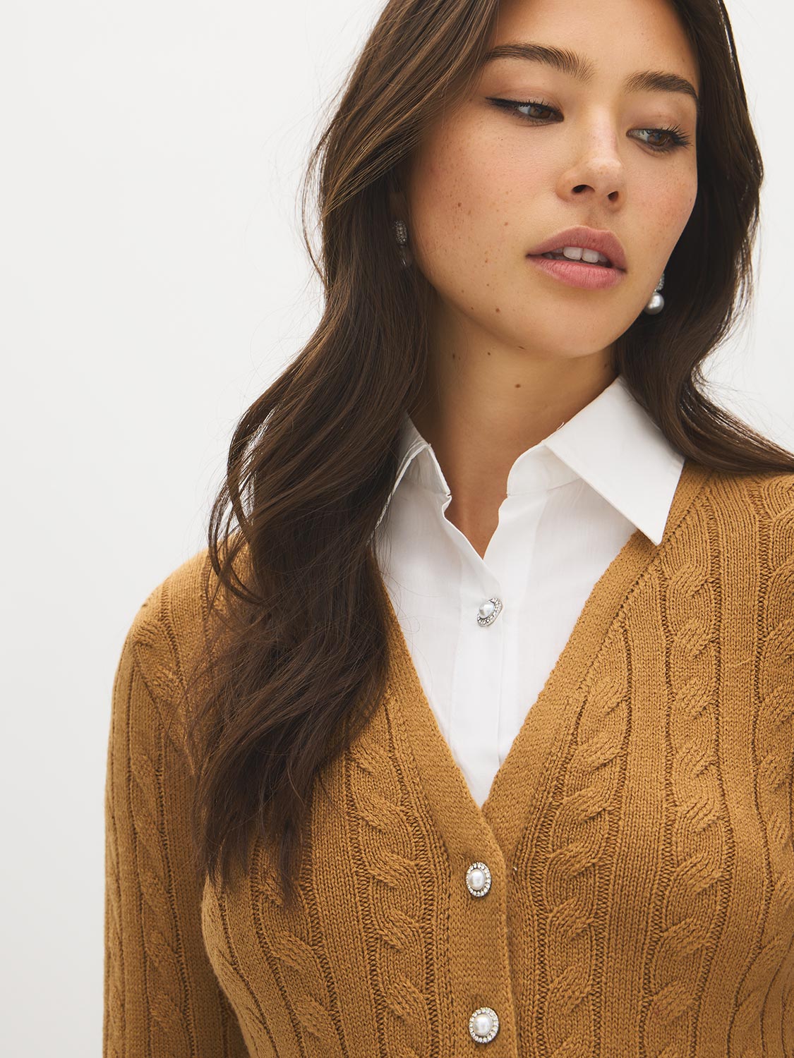 Cardigan 2 en 1 en tricot torsadé à col en V