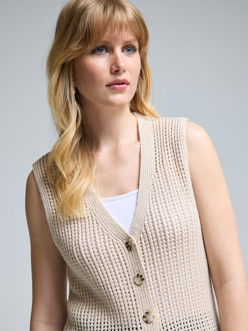 Long Crochet Sweater Vest