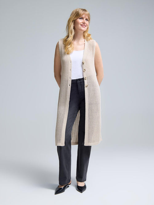 Long Crochet Sweater Vest