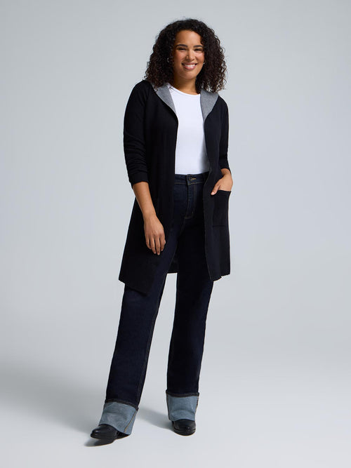 Hooded Jacquard Duster