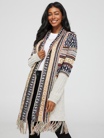 Long Duster With Ribbed Details