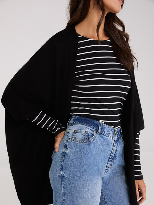 Dolman Sleeve Open Cape Sweater