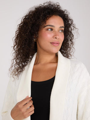 Cable Knit Duster Pearl