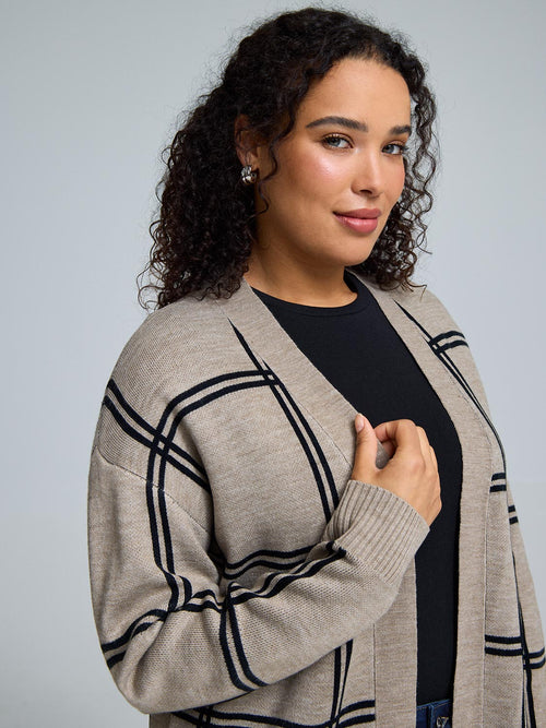 Jacquard Open Coatigan