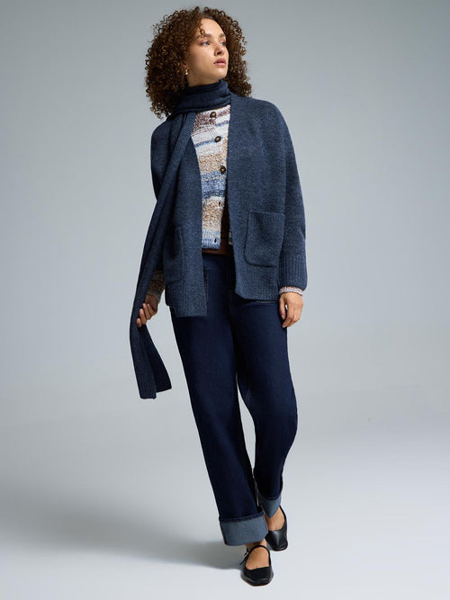 Duster Cardigan With Scarf