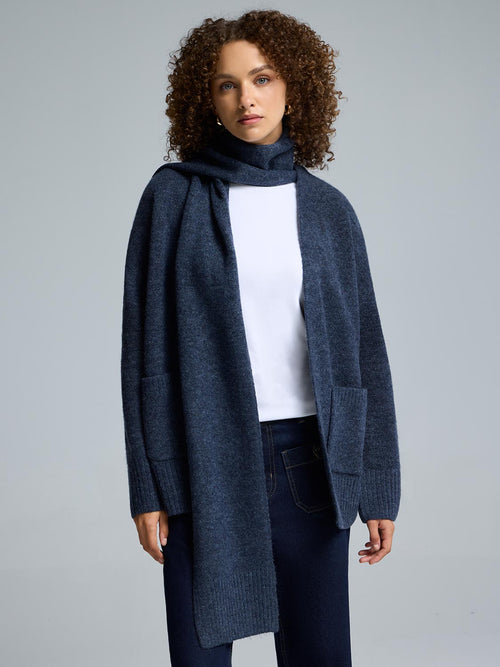 Duster Cardigan With Scarf