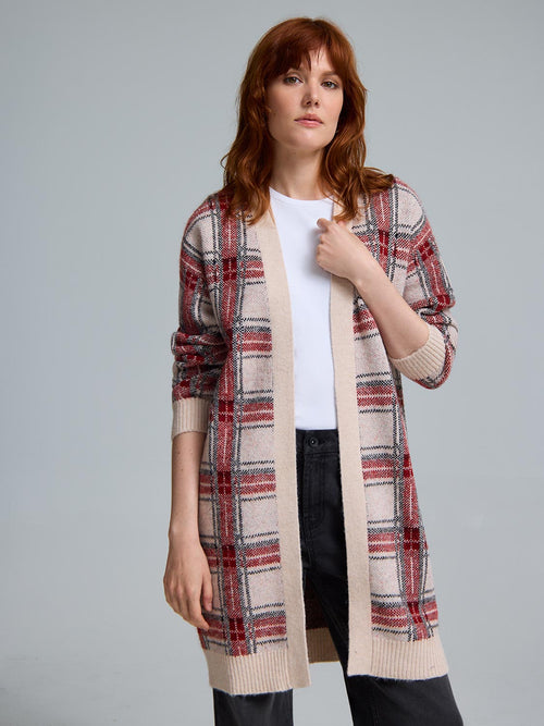 Grid Plaid Coatigan