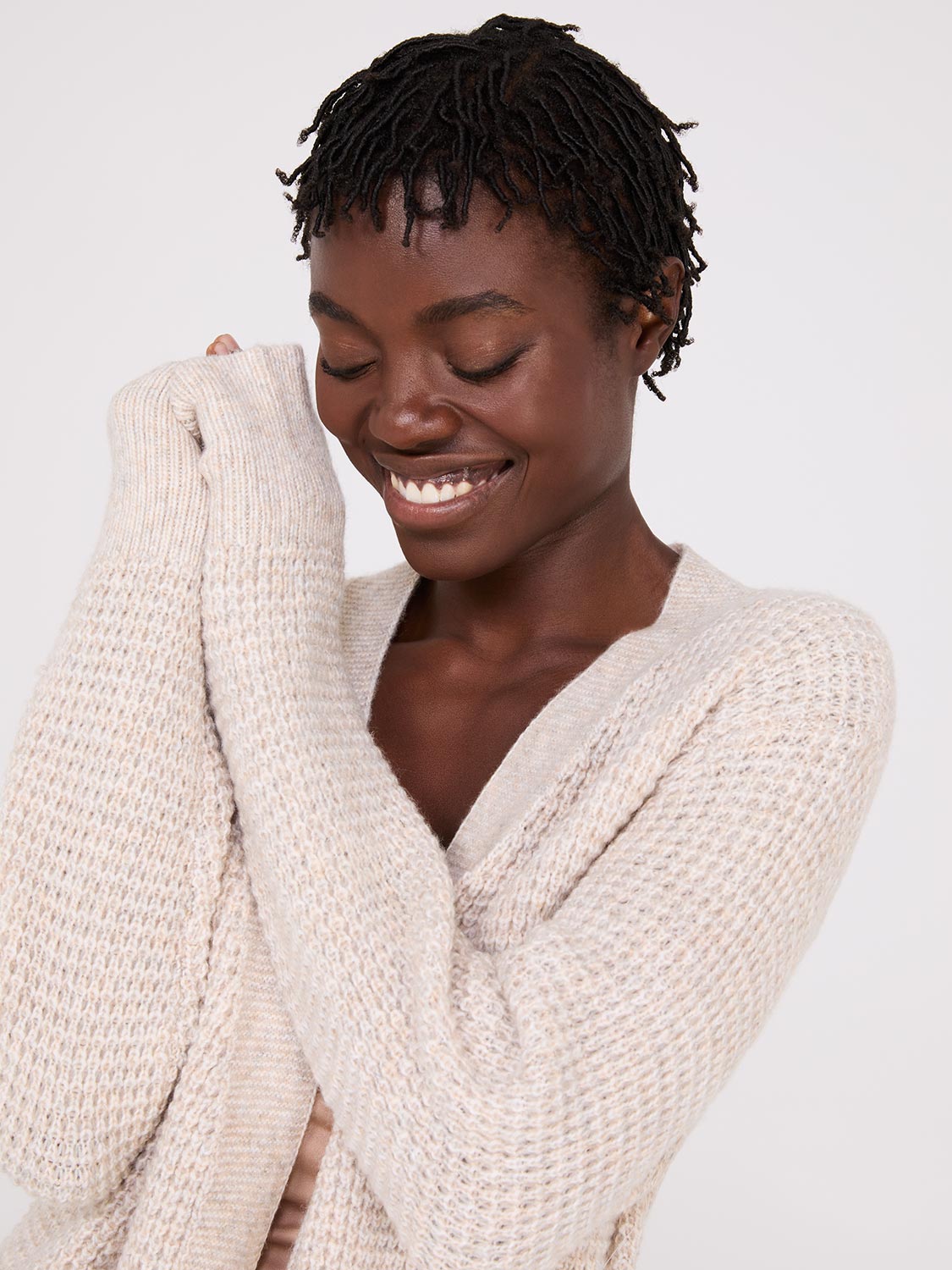 Waffle Knit Cardigan – Suzy Shier Waffle Knit Cardigan – Suzy Shier