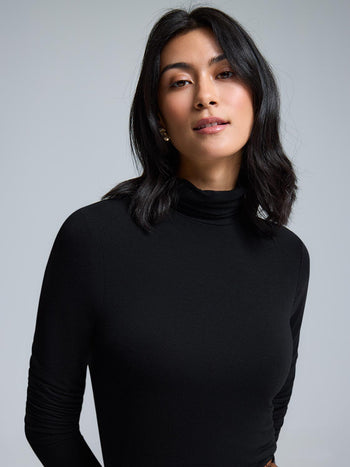 Soft Turtleneck Top Black