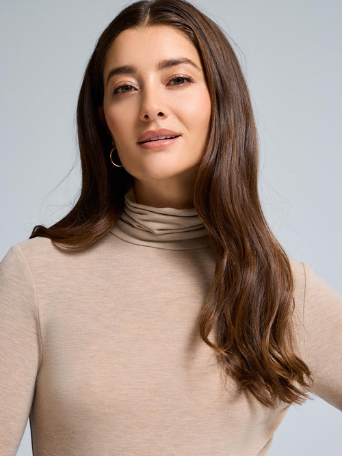Semi-Sheer Turtleneck Top