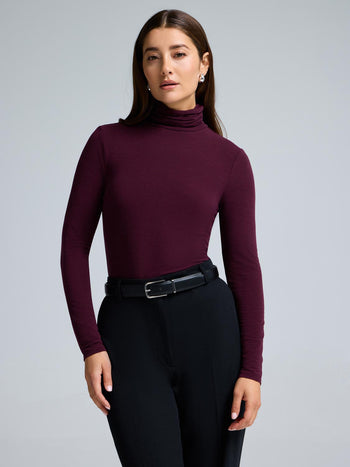 Soft Turtleneck Top Rumba Red
