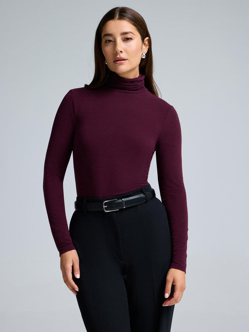 Semi-Sheer Turtleneck Top