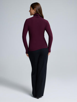 Soft Turtleneck Top Rumba Red