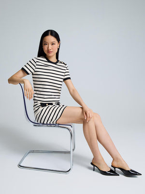 Short Sleeve Striped T-Shirt Black