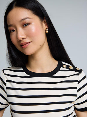 Short Sleeve Striped T-Shirt Black
