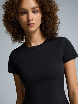 Brushed Cropped T-Shirt Black